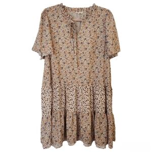 Easel Boho Tiered Mini Dress